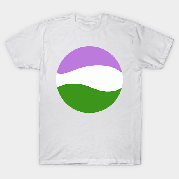 Genderqueer Waves Circle T-Shirt by JustGottaDraw